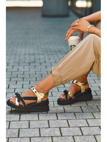 Women's Sandals With Bow D&A CR956 Gold