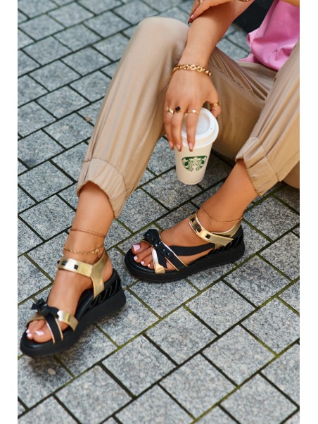 Women's Sandals With Bow D&A CR956 Gold