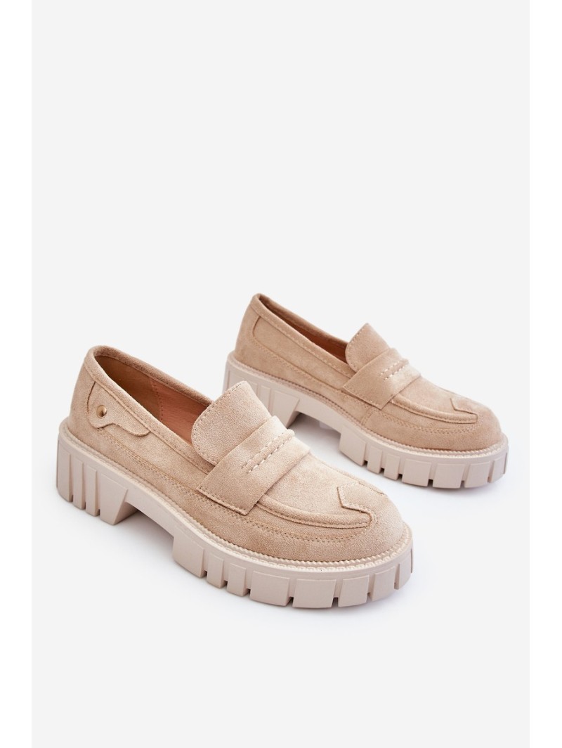 Women's Suede Slip-On Shoes Beige Fiorell