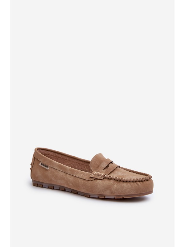 Women's Beige Faux Leather Loafers Celoria