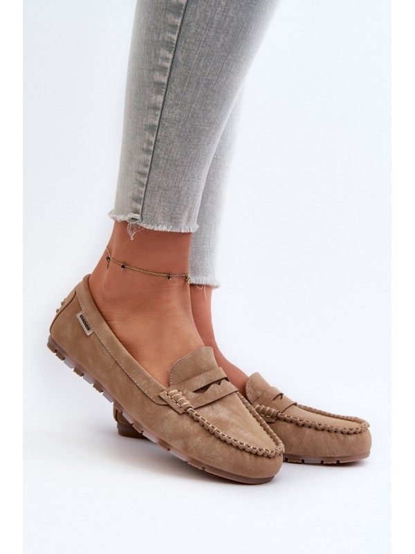 Women's Beige Faux Leather Loafers Celoria