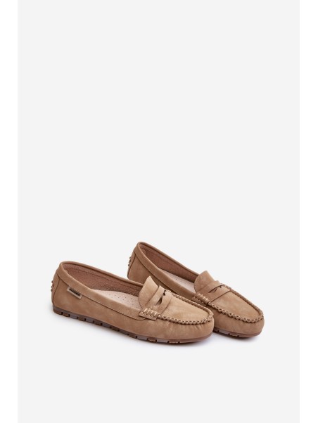 Women's Beige Faux Leather Loafers Celoria