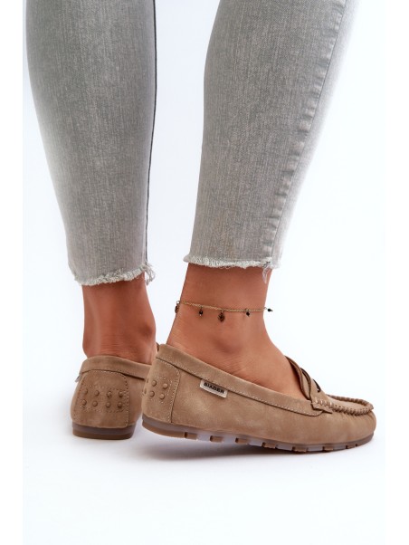 Women's Beige Faux Leather Loafers Celoria