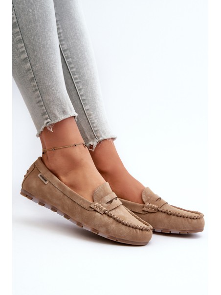 Women's Beige Faux Leather Loafers Celoria
