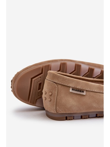 Women's Beige Faux Leather Loafers Celoria