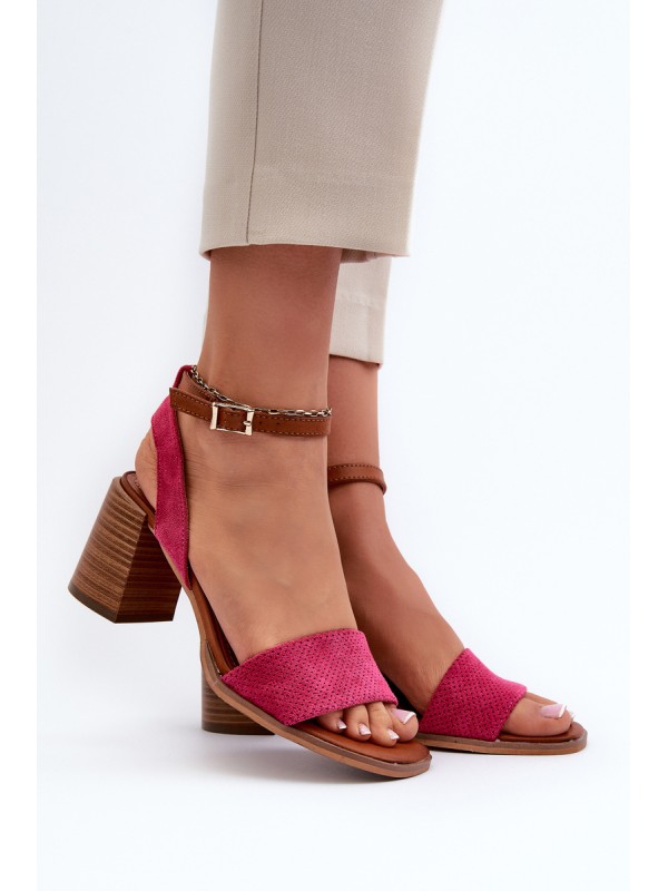Women's High Heel Sandals in Fuchsia Eco-Suede Ronvia