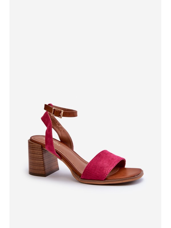 Women's High Heel Sandals in Fuchsia Eco-Suede Ronvia