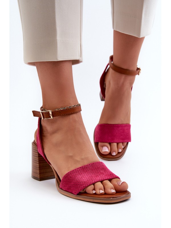Women's High Heel Sandals in Fuchsia Eco-Suede Ronvia