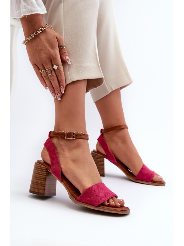 Women's High Heel Sandals in Fuchsia Eco-Suede Ronvia