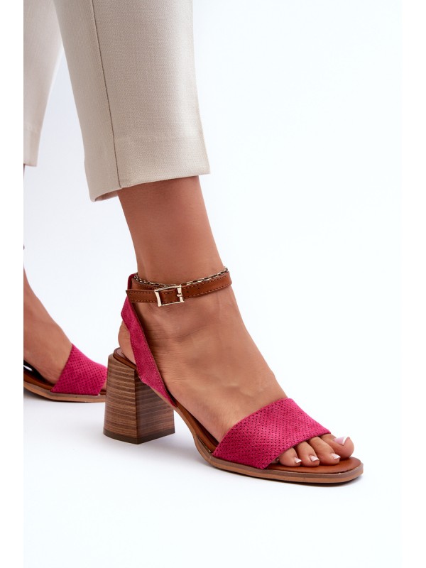 Women's High Heel Sandals in Fuchsia Eco-Suede Ronvia