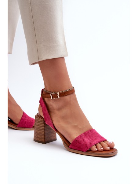 Women's High Heel Sandals in Fuchsia Eco-Suede Ronvia