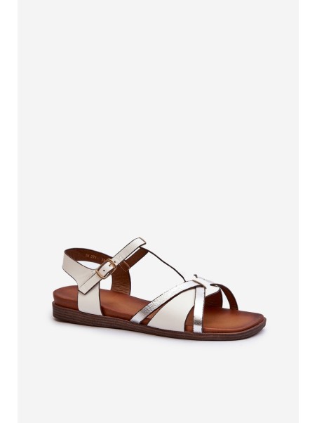 Women's Flat Sandals Made of Eco Leather Sergio Leone SK071H White
