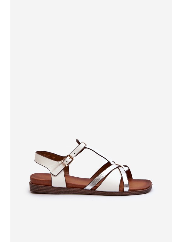 Women's Flat Sandals Made of Eco Leather Sergio Leone SK071H White