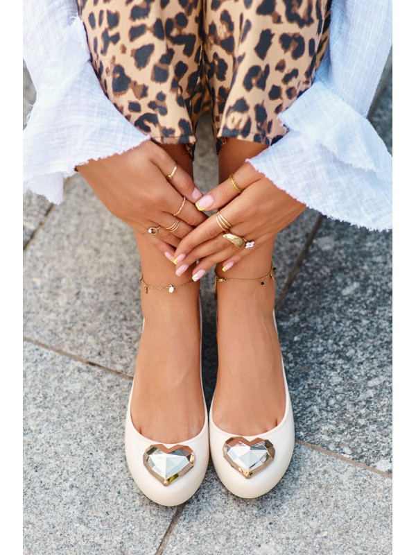 Women's scented ballerina flats with a heart ZAXY NN285009 beige
