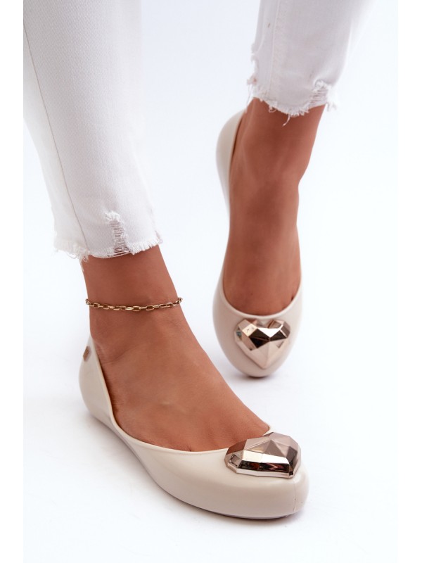 Women's scented ballerina flats with a heart ZAXY NN285009 beige
