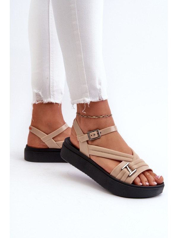 Fragrant Women's Platform Sandals ZAXY LL285063 Beige