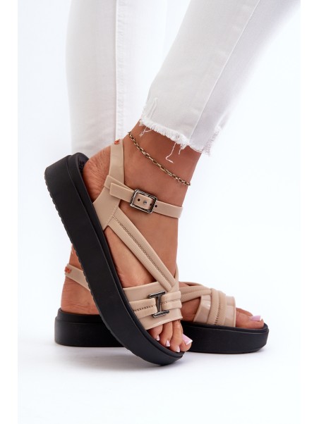 Fragrant Women's Platform Sandals ZAXY LL285063 Beige