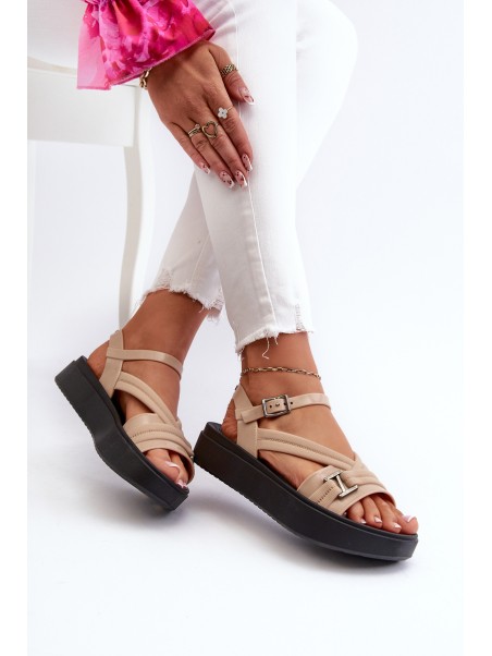 Fragrant Women's Platform Sandals ZAXY LL285063 Beige