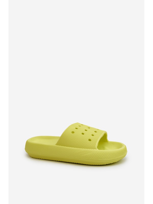 Women's Foam Slides on Thick Sole Lime Beula