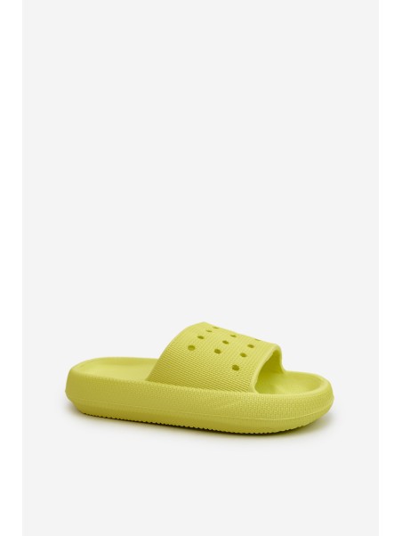 Women's Foam Slides on Thick Sole Lime Beula