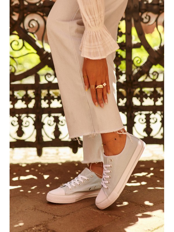 Women's Classic Low Canvas Mint Trainers Lennabella