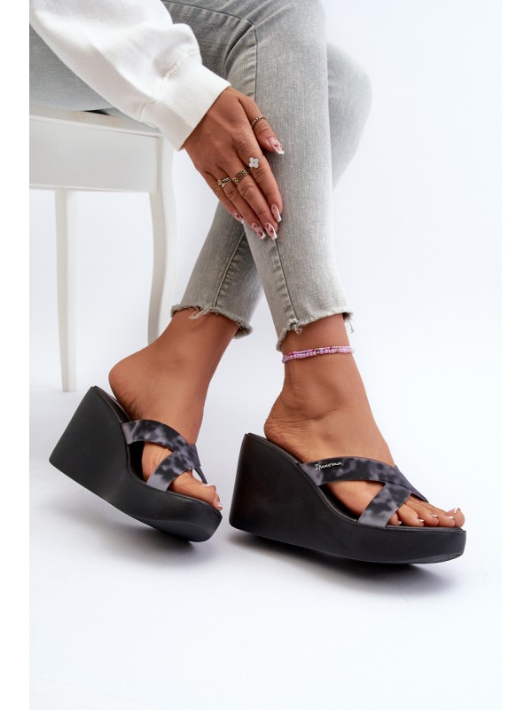 Women's Wedge Sandals 83520 Ipanema High Fashion Slide Fem Black
