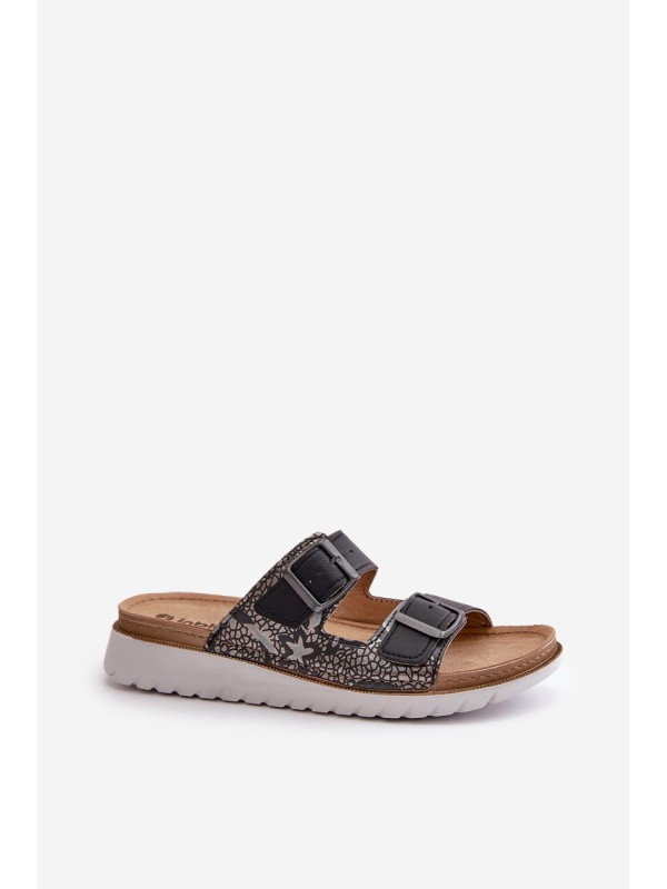 Women's Comfortable Slippers With Buckles Black Inblu CN000033
