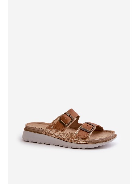 Women's Comfortable Sandals With Buckles Brown Inblu CN000033