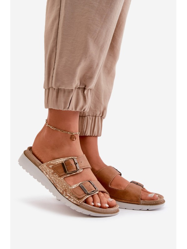 Women's Comfortable Sandals With Buckles Brown Inblu CN000033