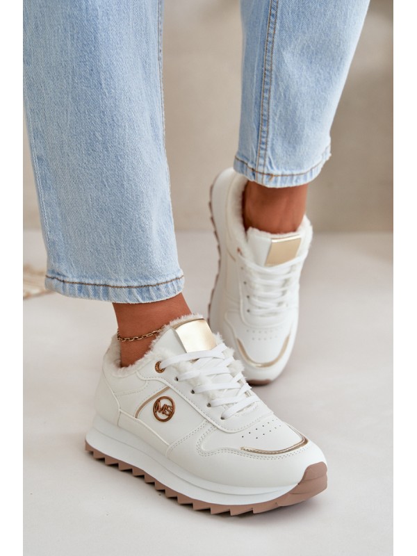 Warm Lined Sports Shoes On Platform White Lerisas