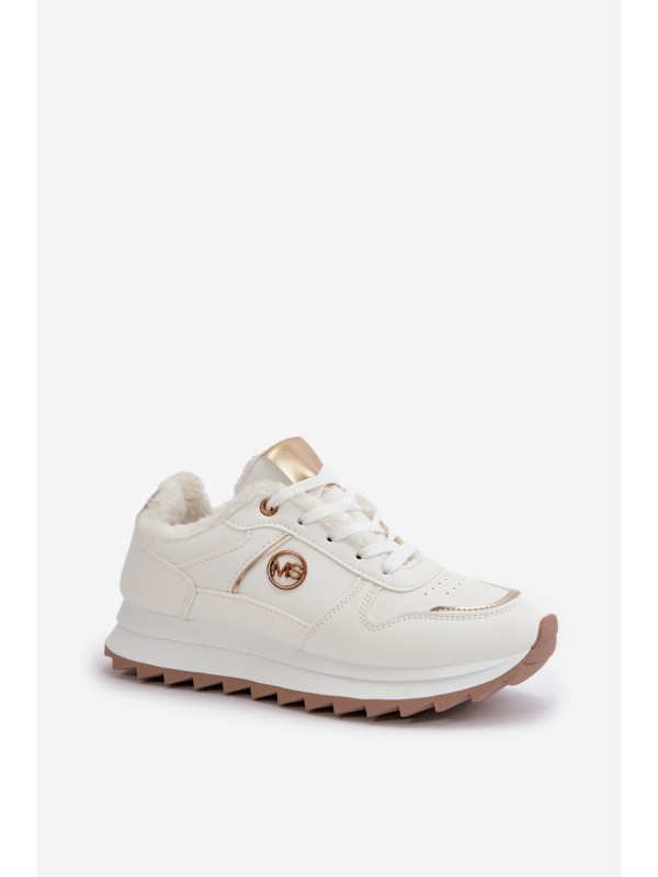 Warm Lined Sports Shoes On Platform White Lerisas