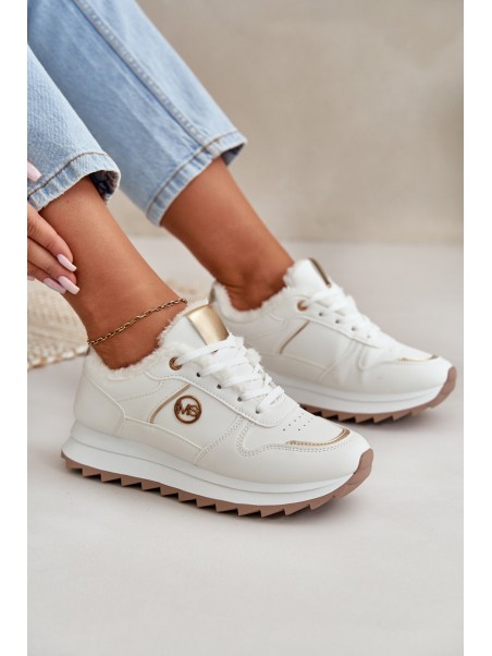 Warm Lined Sports Shoes On Platform White Lerisas