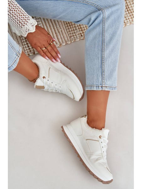Warm Lined Sports Shoes On Platform White Lerisas