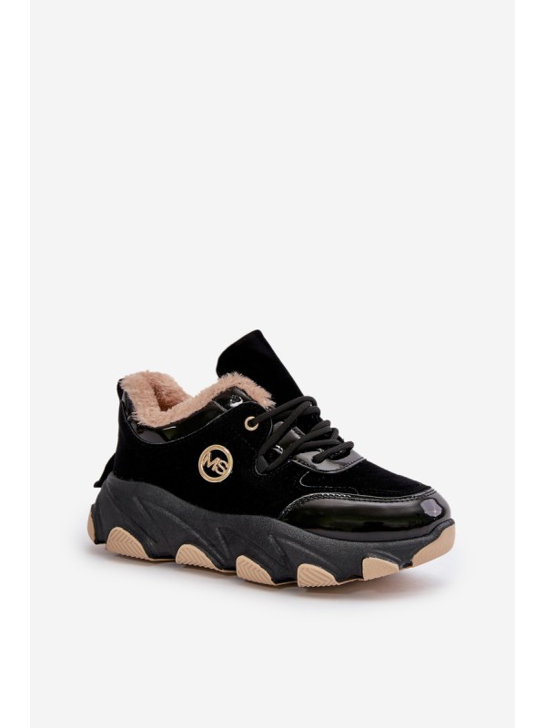 Women's Sport Shoes Laced Insulated On Platform Black Verioras