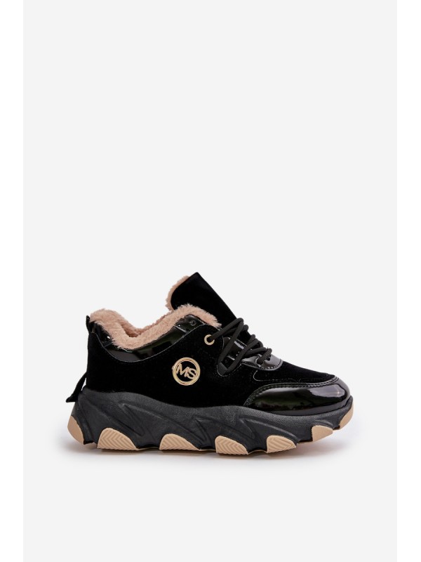 Women's Sport Shoes Laced Insulated On Platform Black Verioras