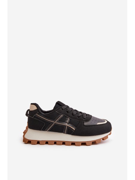 Sneakers Sports Shoes Women's Laced On Platform Black Mialunae