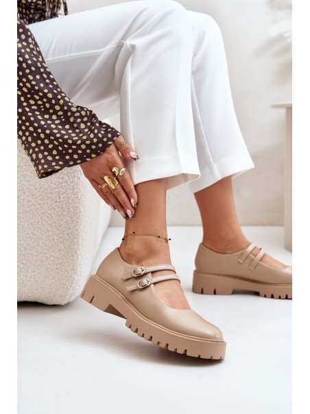 Women's Brogues With Straps Beige Rialuna