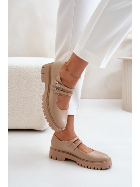 Women's Brogues With Straps Beige Rialuna