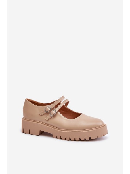 Women's Brogues With Straps Beige Rialuna