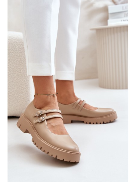 Women's Brogues With Straps Beige Rialuna