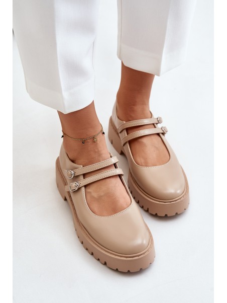 Women's Brogues With Straps Beige Rialuna