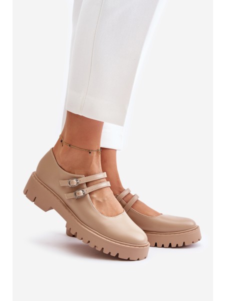 Women's Brogues With Straps Beige Rialuna