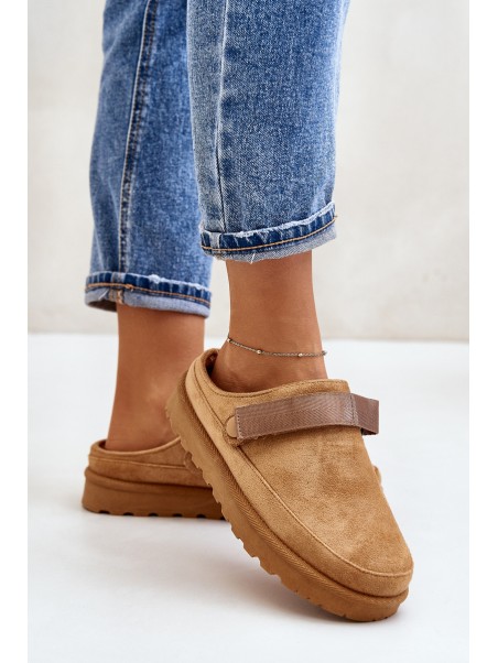 Women's Slippers Insulated With Fur On Platform Camel Azida