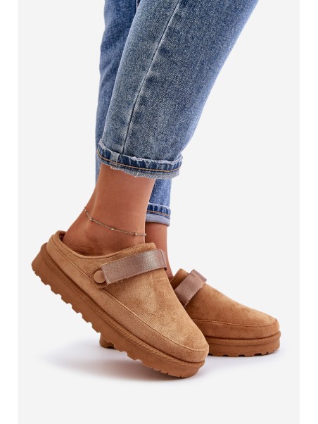 Women's Slippers Insulated With Fur On Platform Camel Azida