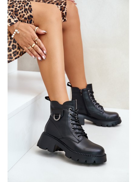 Insulated Women's Boots Made of Natural Leather Vinceza 41460 Black