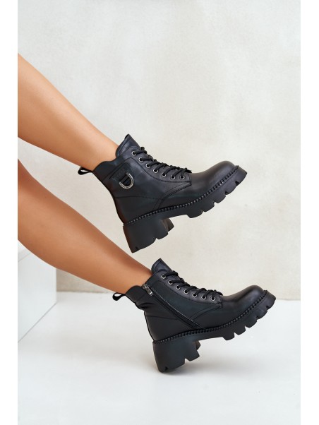 Insulated Women's Boots Made of Natural Leather Vinceza 41460 Black