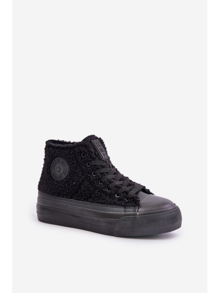 Insulated Women's Sneakers with Lambskin Big Star OO274A443 Black