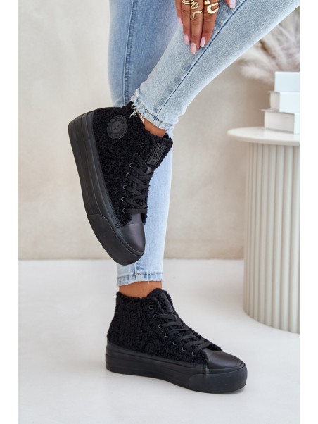 Insulated Women's Sneakers with Lambskin Big Star OO274A443 Black