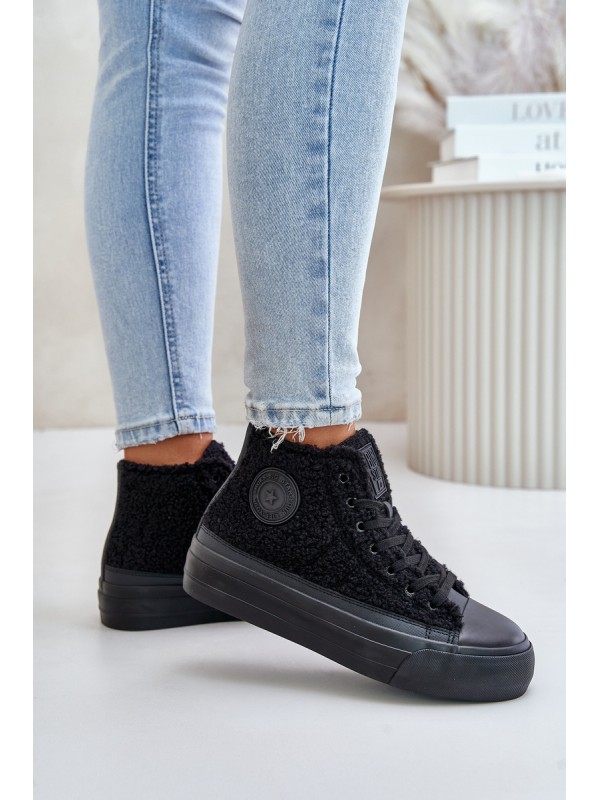 Insulated Women's Sneakers with Lambskin Big Star OO274A443 Black