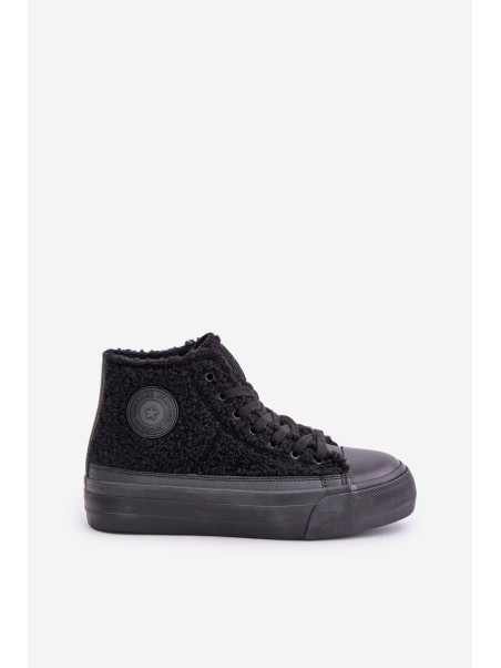 Insulated Women's Sneakers with Lambskin Big Star OO274A443 Black